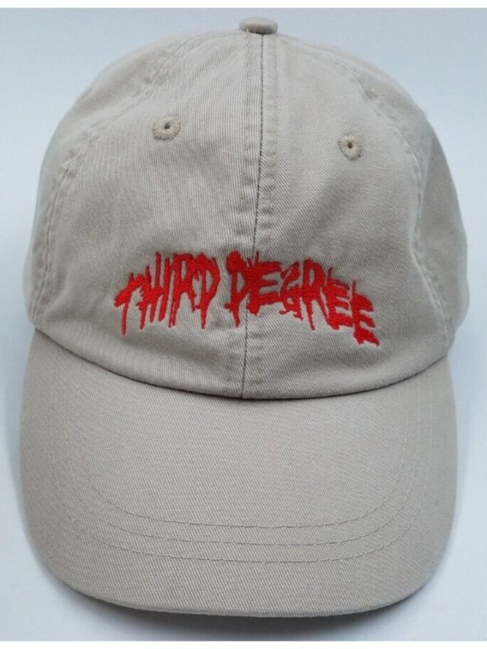 Third Degree Embroidered Khaki Mesh Lined Adjustable Strapback Baseball Hat Cap